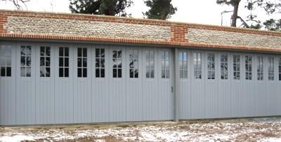 side sectional garage door in timber